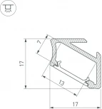 Профиль ALM-V60-2020 ANOD (Arlight, Алюминий) 026693(1)