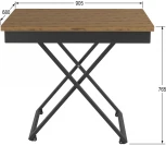 Стол универсальный трансформируемый ГЕНРИ дуб шерман/чёрный от фабрики Mebelik