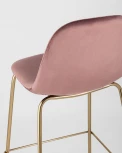 Стул барный Stool Group Валенсия велюр пыльно-розовый золотые ножки УТ000004436