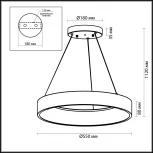 Подвесной светильник Odeon Light Sole 4066/50L (LED, 220V, пульт управления, на тросе, кольцо)