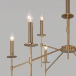 Потолочная люстра Wi-Fi на штанге Eurosvet Anders 60142/9 латунь (220V, управление смартфоном, голосовое управление, умный дом - Minimir Home, Алиса, Маруся, Салют, свеча)