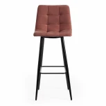 Стул барный CHILLY (mod.7095б) коралловый barkhat 15 /черный (ткань/металл)