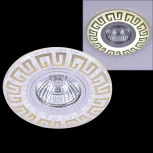 Встраиваемый точечный светильник Reluce 09504-9.0-001MN MR16+LED3W WH/GD (220V, круглые)