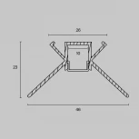 Алюминиевый профиль скрытого монтажа 46x23 Maytoni Led Strip ALM-4623-S-2M