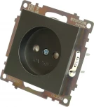 Розетка без заземления со шторками (графит) Stekker Катрин 49420