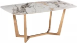 Стол обеденный Ланс Мат DT-2852L,180х90х75 см, белый мрамор/матовое золото IST-CASA
