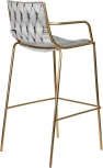 Стул барный Dobrin MILLER GOLD (светло-серый велюр (135-37))
