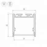 Профиль SL-LINE-3535-3000 BLACK (Arlight, Алюминий) 036253