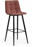 Стул барный CHILLY (mod.7095б) / 1 шт. в упаковке (Ткань,Металл /Коралловый,Черный)