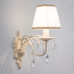 Бра Eurosvet 3637 3637/1 белый с золотом / прозрачный хрусталь (220V, хрусталь Strotskis, подвески)