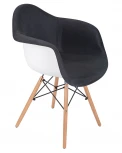 Стул обеденный DAW ROSS (ножки светлый бук, сиденье 012 белый пластик, чёрная ткань)