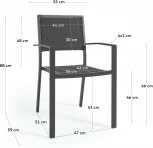 Sirley Садовый стул из алюминия и черного текстиля La Forma (ex Julia Grup) арт.117355