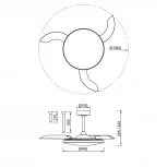 Потолочная светодиодная люстра с вентилятором и пультом Mantra Slim Fan 9055