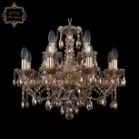 Подвесная люстра с хрустальными подвесками Art Classic 11.21 11.21.8+4.200.Gd.Sp.M721 (220V, на цепи, подсвечник, свеча)