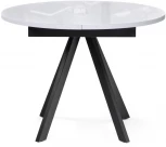 Стол стеклянный Woodville Трейси 100(140)х100х75 белый / черный 516560