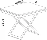 Стол трансформер Левмар Cross D38/S53 (дуб вотан/черный)