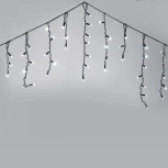 Гирлянда Бахрома 3,1 x 0,5 м белая 24В, 120 LED, провод черный каучук, IP65 Laitcom LL120-1-1W