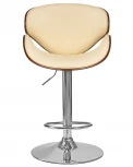 Стул барный DOBRIN KARTER (коричневое дерево, кремовый) 4905-LMZ KARTER, цвет сиденья кремовый, каркаса коричневое основания хром