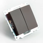 Переключатель двухклавишный (коричневый) Stekker Катрин 49170