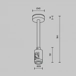 Крепление потолочное Short одинарное 138мм Flarity черный Maytoni Accessories for tracks Flarity TRA156С-SL1-B (24V)