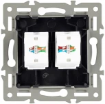 Механизм компьютерной розетки двойной SCT-MPC2-PL-BK (RJ-45, CAT6) (Arlight) 045337