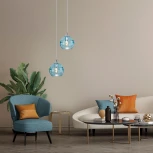 Умный подвесной светильник Eurosvet Lotus 50221/1 голубой (220V, на проводе, шар)