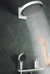 Шланговое подключение Hansgrohe Rainfinity Porter 500 26843700 с полкой и держателем