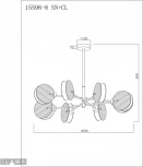 Потолочная люстра на штанге iLamp Panorama 15598-8 SN+CL (220V, круглые)