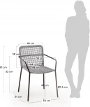 Стул уличный La Forma (ex Julia Grup) Ellen (Серый/ Металл,Веревка)