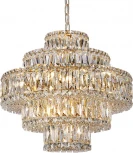 Подвесная люстра хрустальная Newport 8450 8459+6/C gold (220V, на цепи)