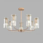 Потолочная люстра на штанге с хрустальными подвесками Lumion Favla 8347/7 золото/прозрачный, металл/хрусталь E14 7*40W 220V