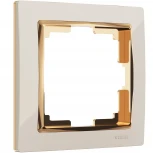Рамка на 1 пост Snabb (слоновая кость/золото) Werkel W0011932 (a051656)