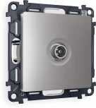 Комплект механизма Ambrella Volt TV розетки проходной ALFA MA513030 Сталь матовый 5-1000 MHz 4dB QUANT