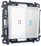 Комплект механизма Ambrella Volt 2-клавишного выключателя с подсветкой 10000K ALFA MA104020 Белый глянец QUANT