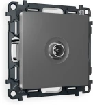 Комплект механизма Ambrella Volt TV розетки проходной ALFA MA663030 Антрацит серый 5-1000 MHz 4dB QUANT