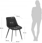 Обеденный стул La Forma (ex Julia Grup) Adam (Черный,Серый/ Металл,Пена,Сталь,Фанера)