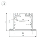 Профиль с экраном SL-LINIA49-F-2500 ANOD+OPAL (Алюминий) 020469 Arlight SL-LINIA