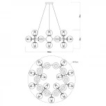 Подвесная люстра Arte Lamp Bolla A1664SP-25BK (220V, на тросе, шарики, молекулы)