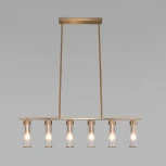 Потолочная люстра Wi-Fi на штанге Eurosvet Oriens 60166 латунь (220V, управление смартфоном, голосовое управление, умный дом - Minimir Home, Алиса, Маруся, Салют)