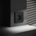 Розетка с заземлением, шторками и USBх2 (черный матовый) Voltum S70 VLS040408