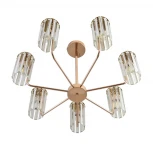 Потолочная люстра на штанге с хрустальными подвесками Lumion Favla 8347/7 золото/прозрачный, металл/хрусталь E14 7*40W 220V