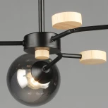 Потолочная люстра на штанге Reluce 06780-0.3-03 BK+WOOD (220V)