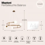 Подвесная люстра Maytoni Balance MOD317PL-04G (220V, на тросе, шарики)