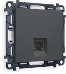 Комплект механизма Ambrella Volt компьютерной розетки ALFA MA912010 Графит мягкое касание RJ-45(8P8C) CAT6 с защитной шторкой QUANT