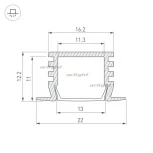 Профиль PDS-F-2000 ANOD Black (Алюминий) 017642 Arlight