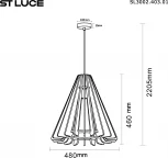 Подвесной светильник ST Luce Sentito SL3002.403.01 Черный/Бежевый E27 1*60W (220V, на проводе)