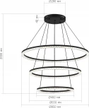 Подвесной светильник ярусный ST Luce SL1018 SL1018.403.03 черный/прозрачный LED 3*130W 4000K (220V, на тросе, кольцо)