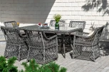 Обеденная группа плетеная, цвет графит 4SIS Латте LC6T-7-SET graphite