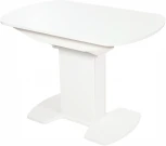 Стол Корсика, Белый матовый/Стекло белое, Аврора