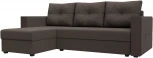 Диван угловой Валенсия Лайт левый угол (Коричневый/Рогожка) Лига Диванов арт.125971L